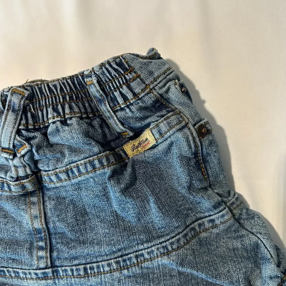 Vintage 2000s Y2K Levi Strauss Flower Embroidered Denim Jean Skort/Skirt Sz 24 m